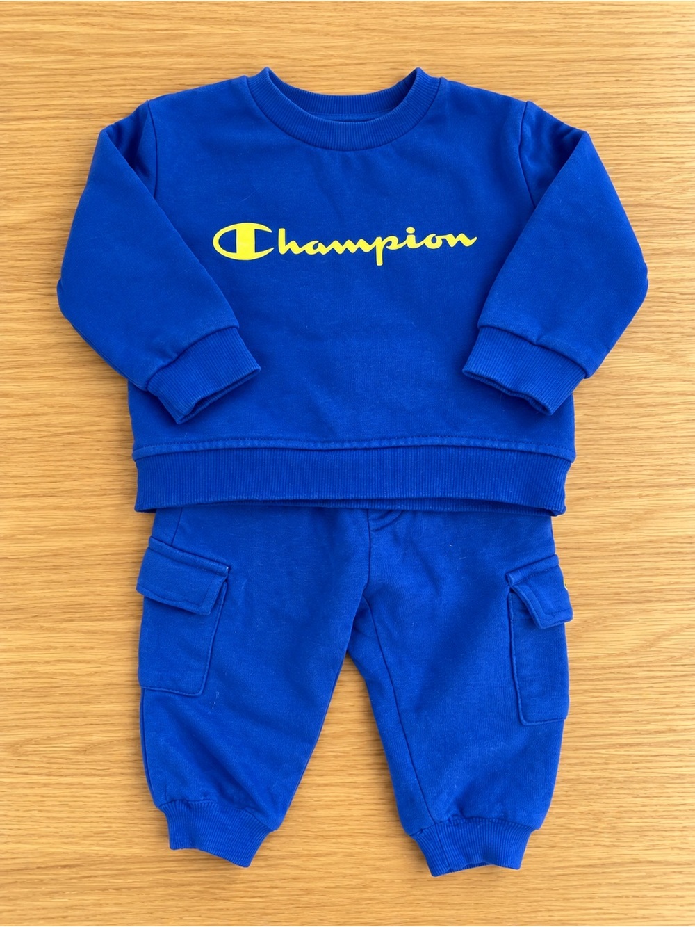 3/$10 Champion Toddlers Royal Blue Sweatshirt & Cargo Joggers Set 12M